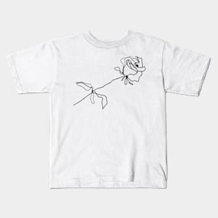 Rose #2 (Black) Kids T-Shirt